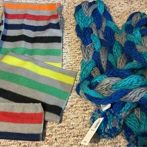 Old Navy Multicolor Striped and Braided Scarves